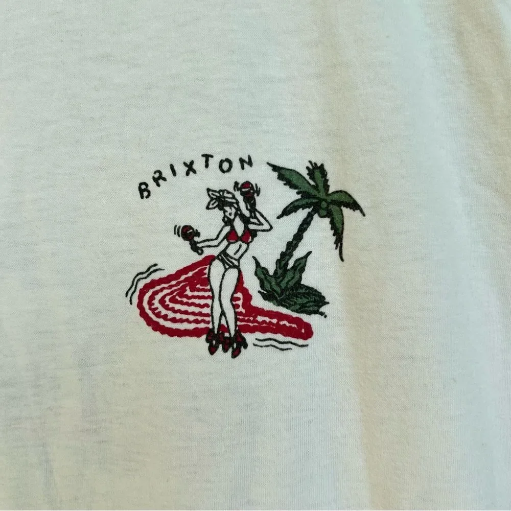 BRIXTON lot ~ 1 button up ~ 3 t-shirts ~ tropical ~ flamingo